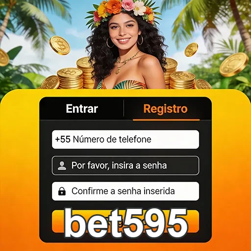 Tela de cadastro mobile da bet595 com login prático.