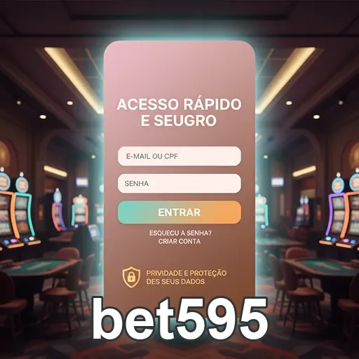 Tela de login do aplicativo bet595 com acesso rápido.