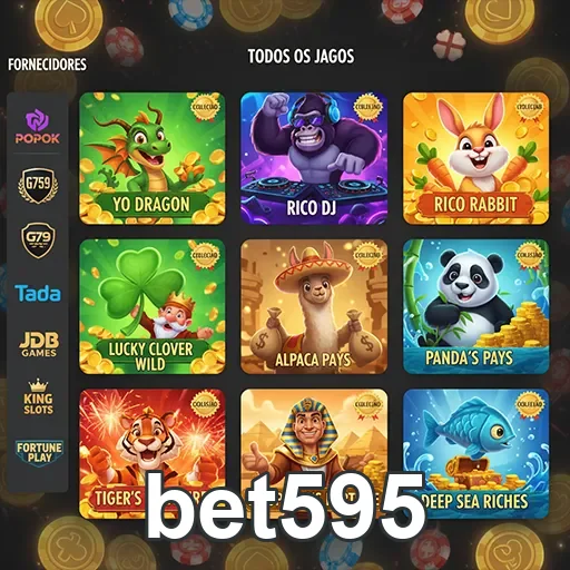 Interface do aplicativo bet595 mostrando jogos de cassino.