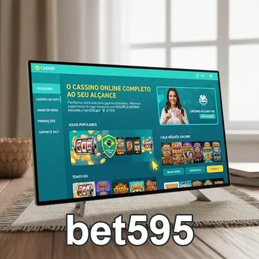 Interface do aplicativo bet595 com jogos de cassino em destaque.