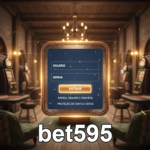 Tela de login do aplicativo bet595 com foco em saques rápidos.