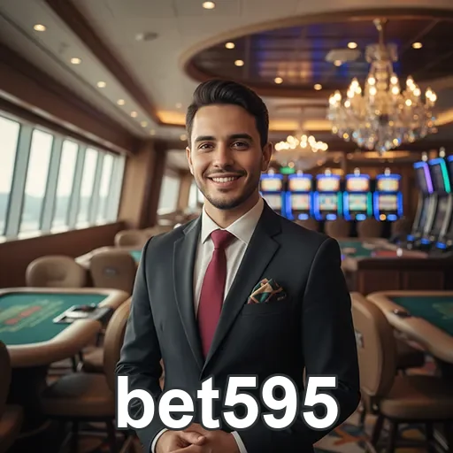 Jogador sorridente em ambiente VIP do bet595.