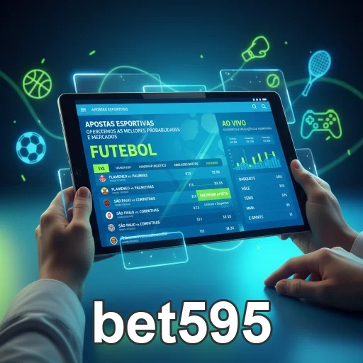 Interface da bet595 mostrando apostas esportivas em celular.