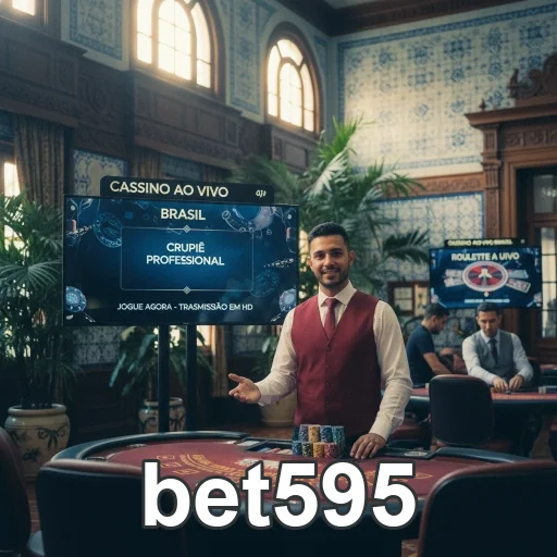 Crupiê profissional do cassino ao vivo da bet595.