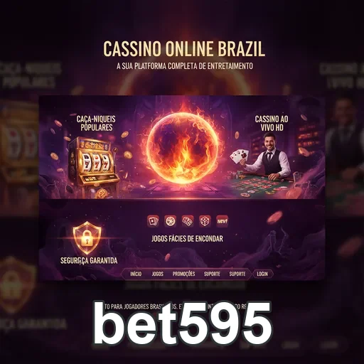 Interface da bet595 mostrando cassino online e jogos ao vivo.