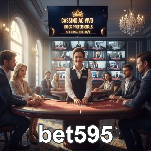 Usuários jogam poker em cassino online bet595 com dealer ao vivo.