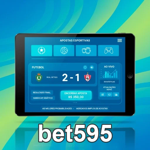 Tela de apostas ao vivo da bet595 em tablet.