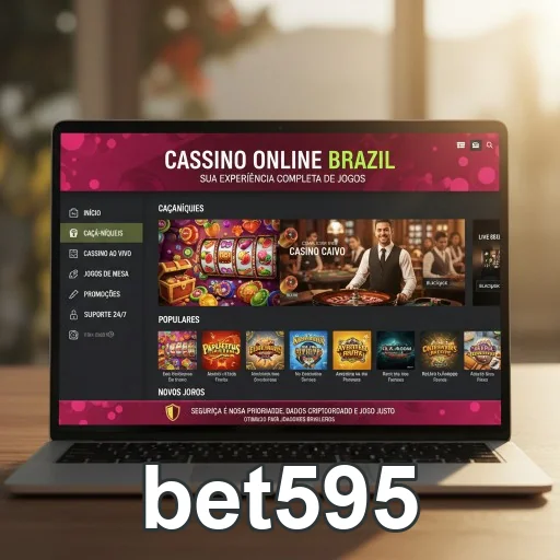 Interface do cassino online bet595 com jogos ao vivo.