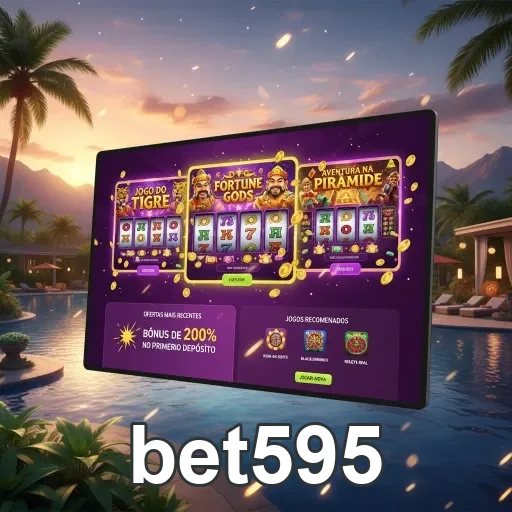 Tela da plataforma bet595 mostrando jogos e saques rápidos.