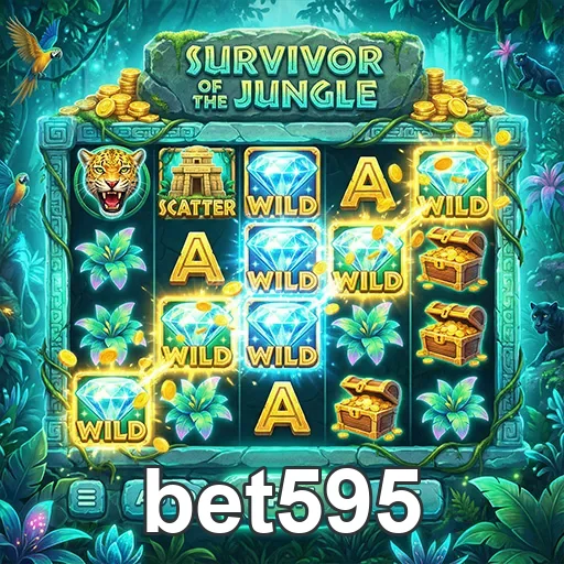 Tela do jogo 'Survivor of the Jungle' no bet595 mobile.