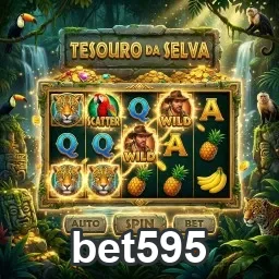 Tela do jogo 'Tesouro da Selva' da bet595 em destaque.