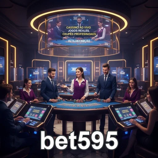 Imagem da bet595 mostrando crupiês e jogos ao vivo em cassino.
